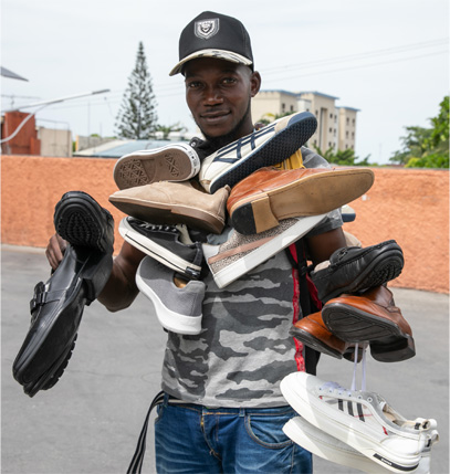 Young man participating in the Reuse Economy